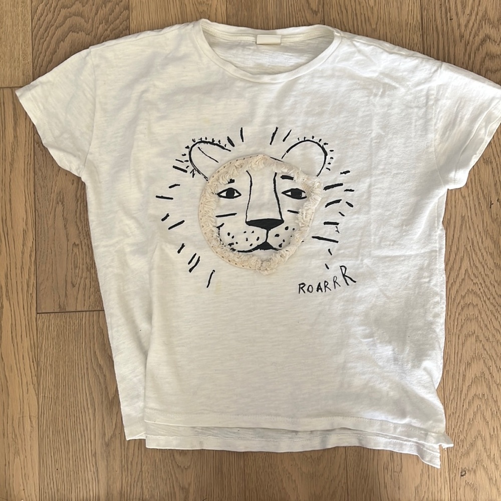 Zara textured Cream T-shirt